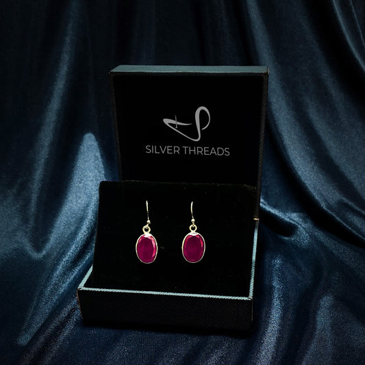 Scarlet Flame Oval Earring