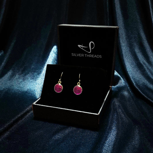 Scarlet Flame Circle Earrings