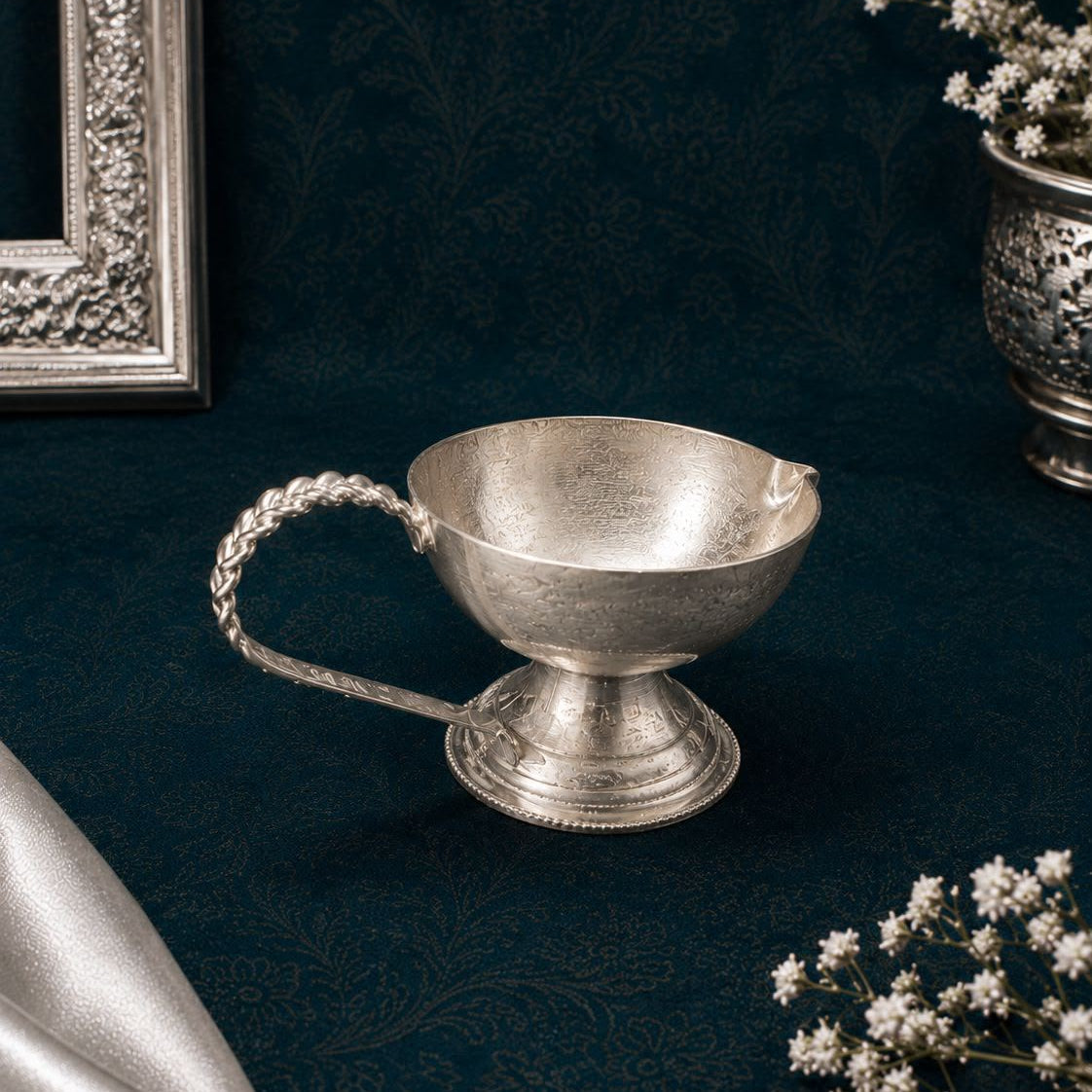 Eternal Glow Silver Diya