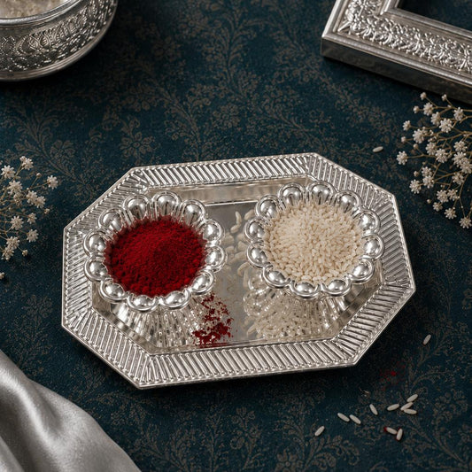 Heritage Sterling Silver Roli Chawal Plate